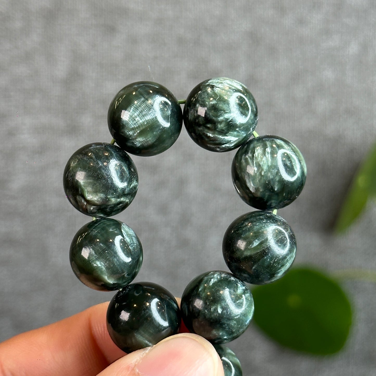 Natural Seraphinite Bracelet Size 14-14.5 mm