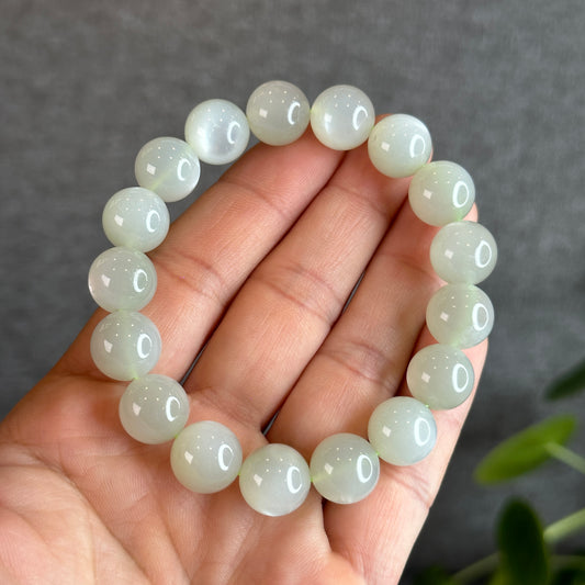 Natural Green Moonstone Bracelet Size 12-12.5 mm