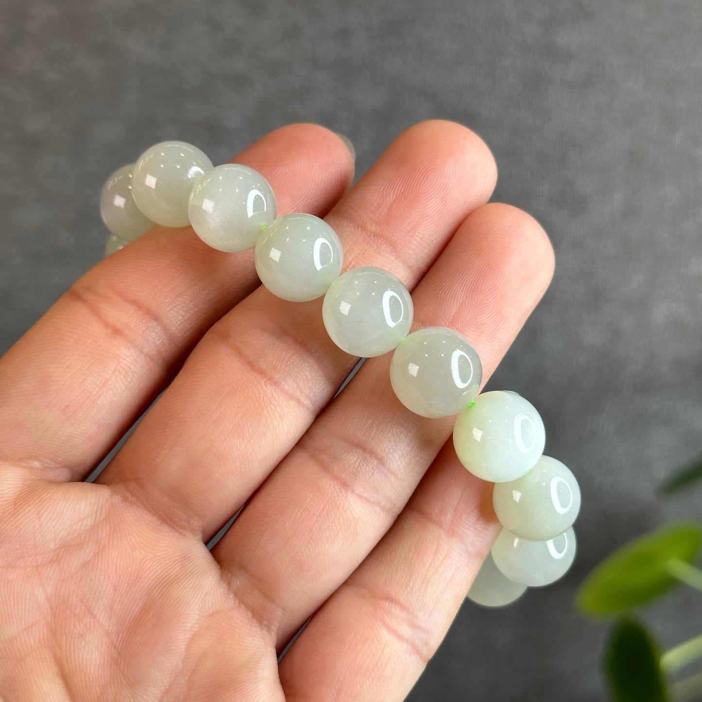 Natural Green Moonstone Bracelet Size 12-12.5 mm