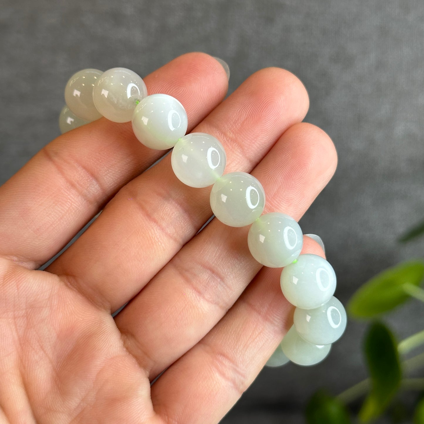 Natural Green Moonstone Bracelet Size 12-12.5 mm
