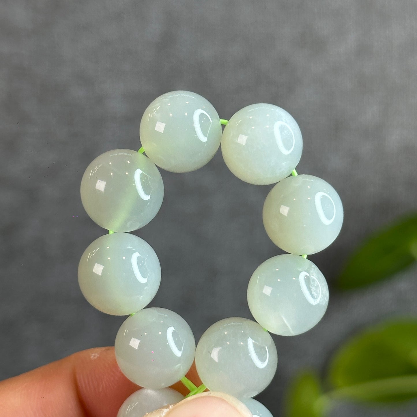 Natural Green Moonstone Bracelet Size 12-12.5 mm