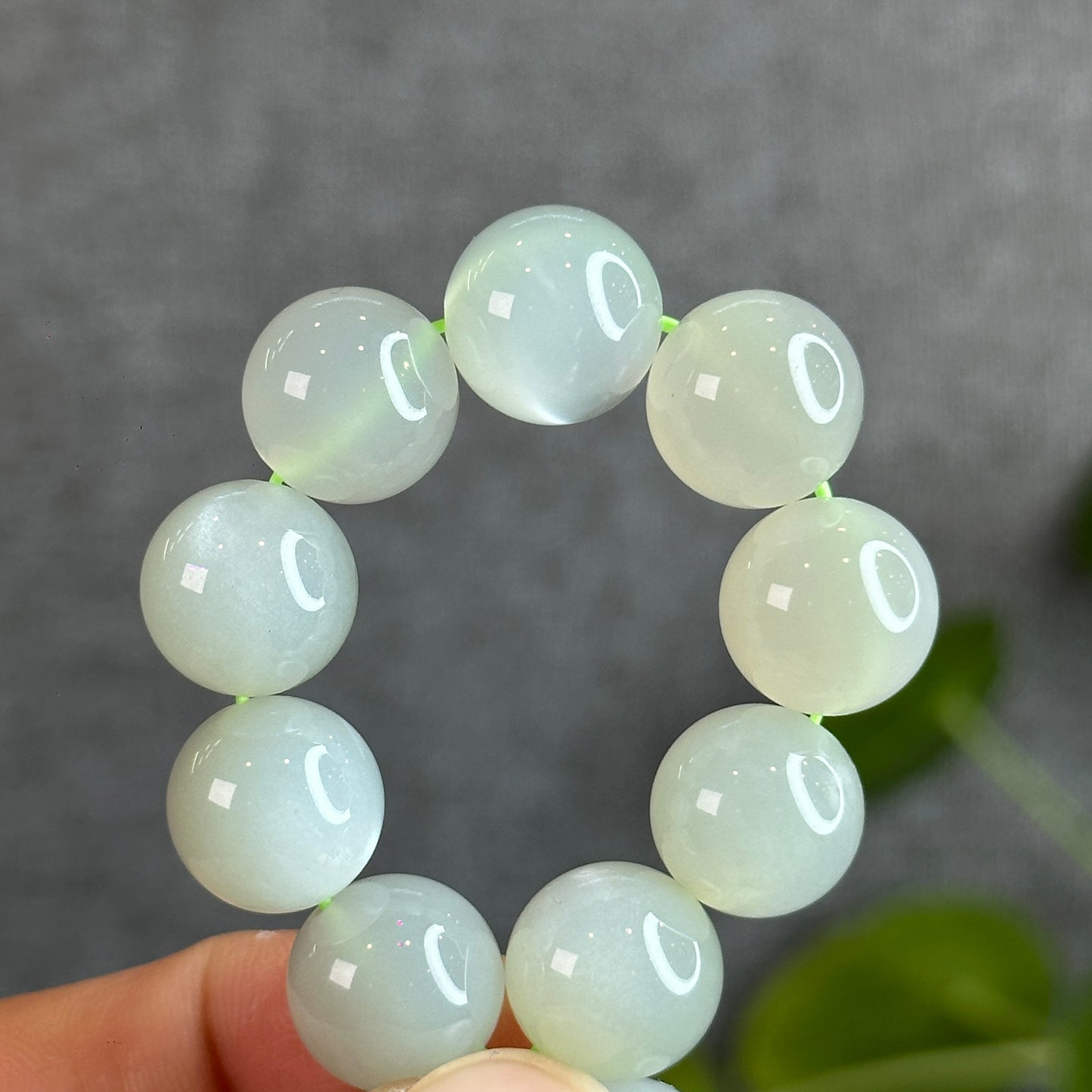 Natural Green Moonstone Bracelet Size 12-12.5 mm