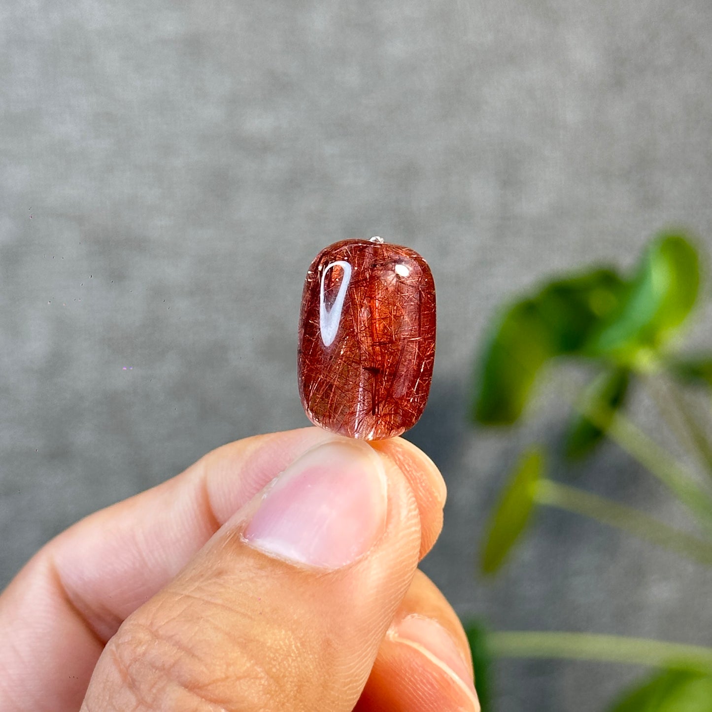 Lu Thong Natural Red Copper Rutilated Quartz Charm