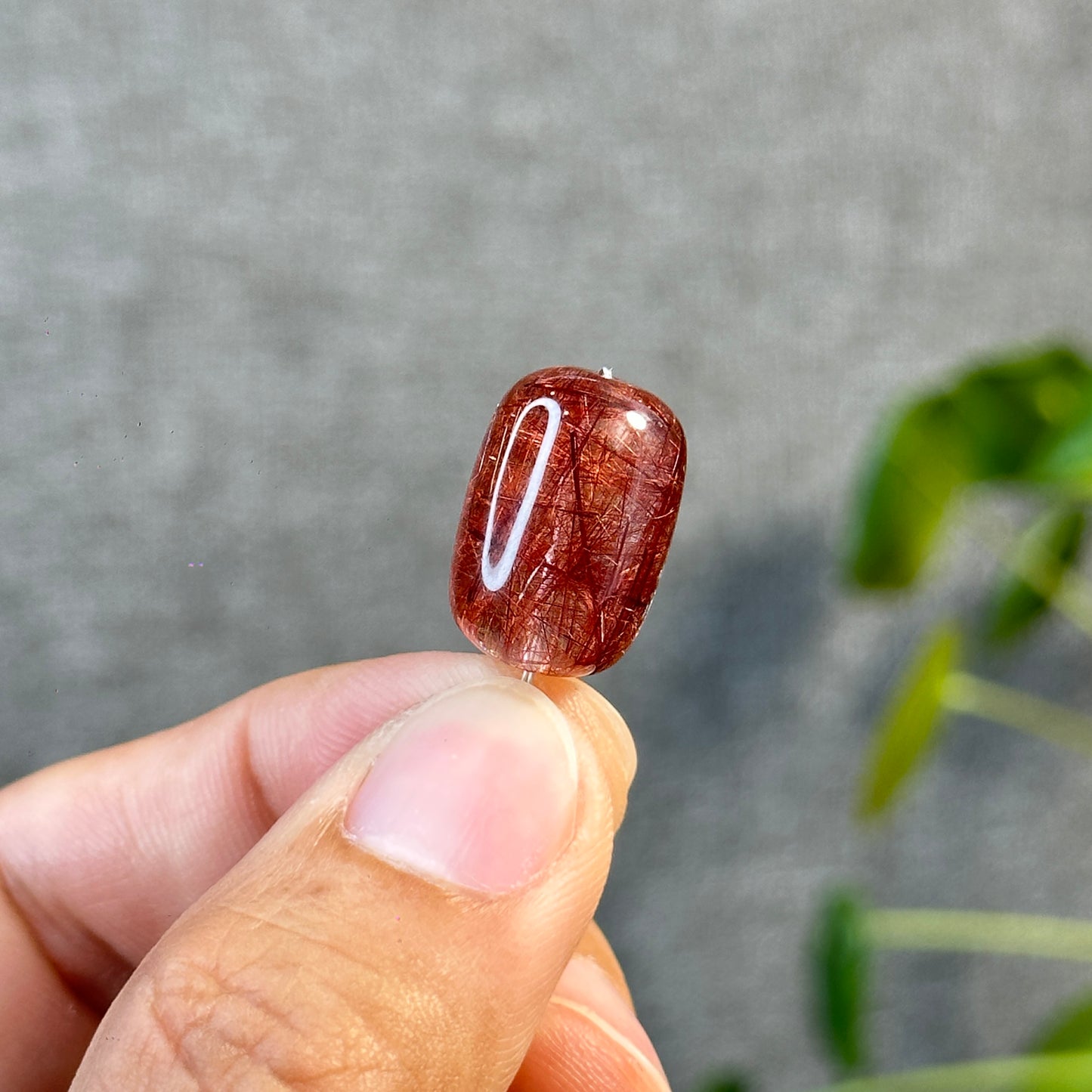 Lu Thong Natural Red Copper Rutilated Quartz Charm
