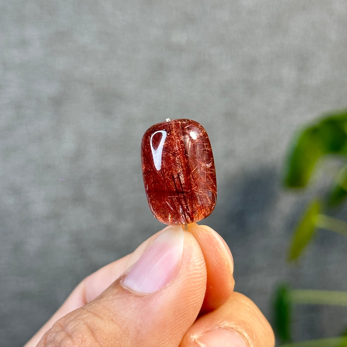 Lu Thong Natural Red Copper Rutilated Quartz Charm