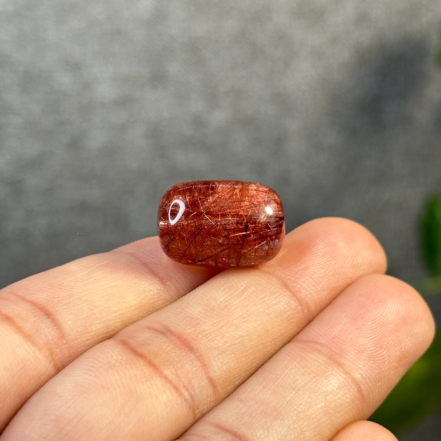 Lu Thong Natural Red Copper Rutilated Quartz Charm