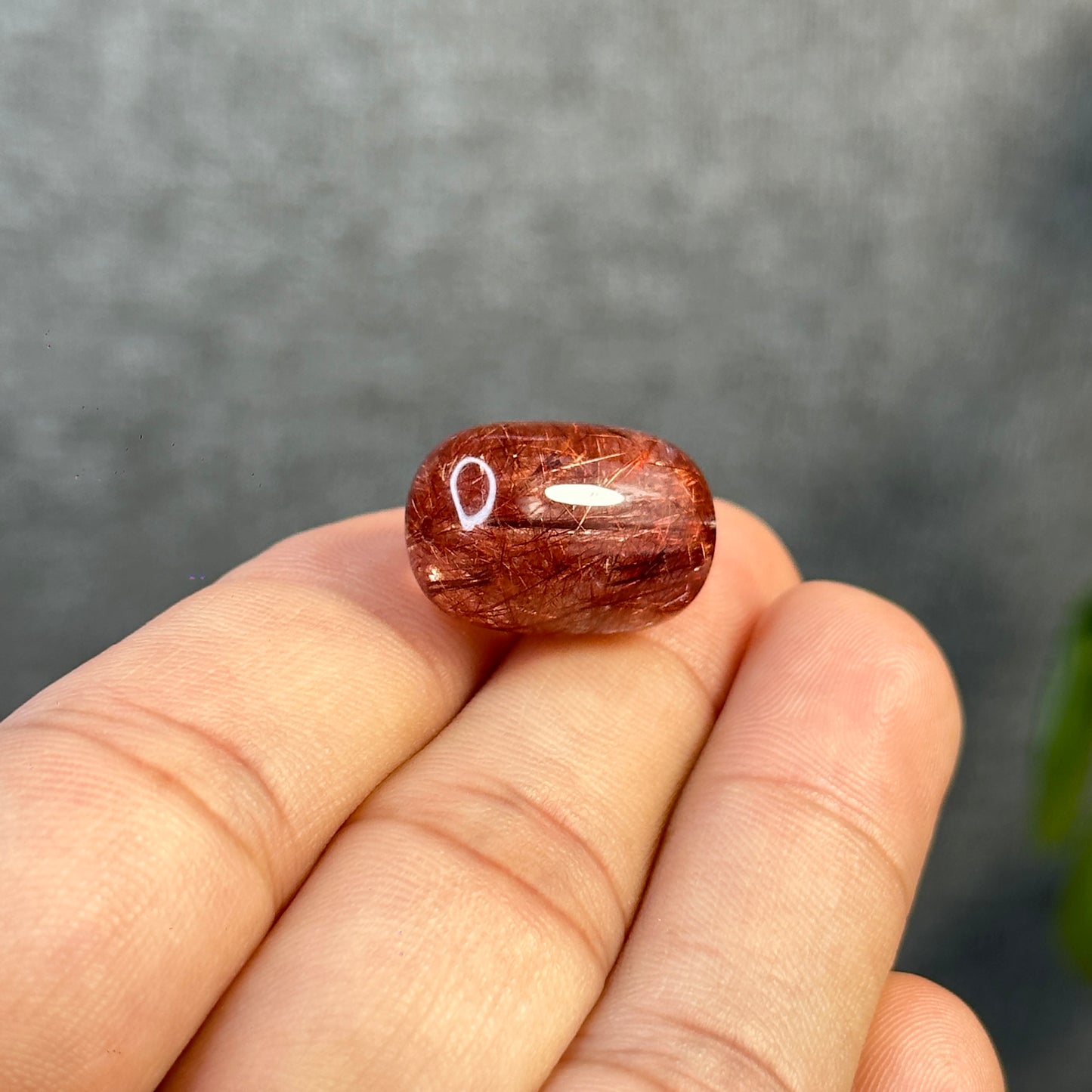 Lu Thong Natural Red Copper Rutilated Quartz Charm
