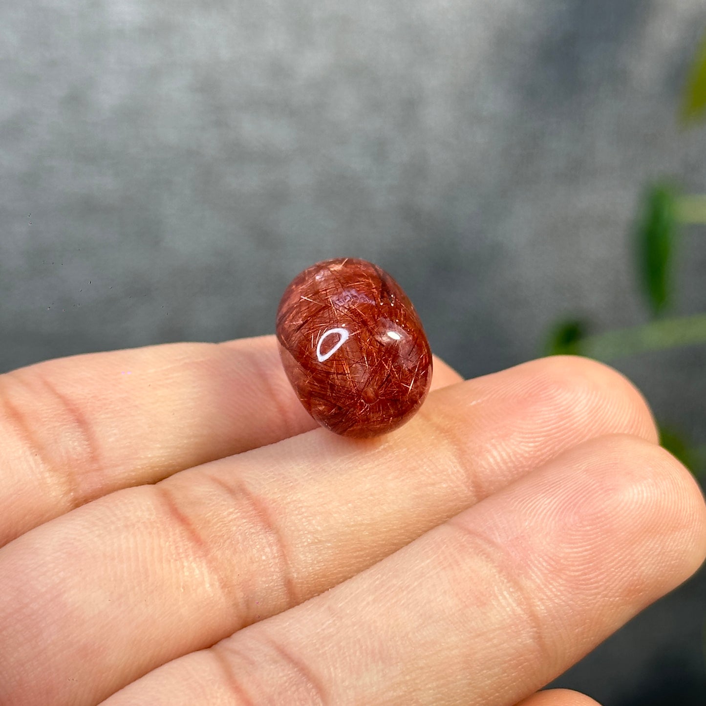 Lu Thong Natural Red Copper Rutilated Quartz Charm