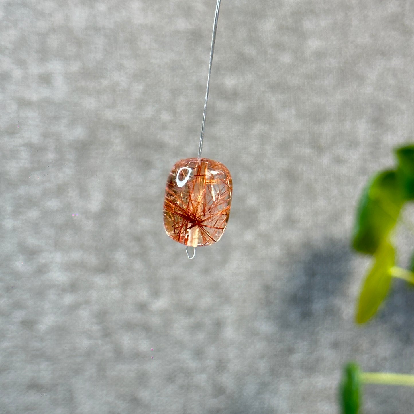 Lu Thong Natural Red Copper Rutilated Quartz Charm