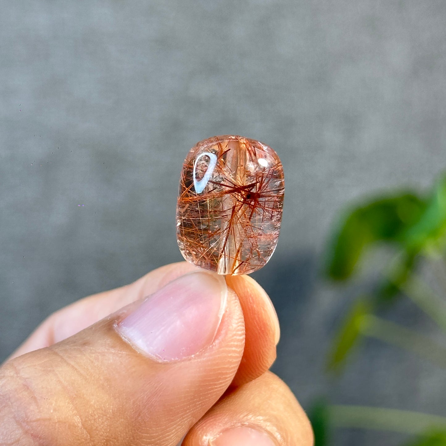 Lu Thong Natural Red Copper Rutilated Quartz Charm