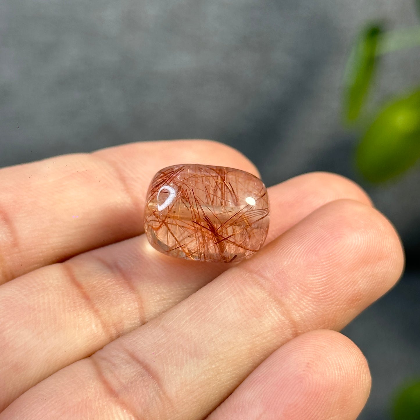 Lu Thong Natural Red Copper Rutilated Quartz Charm