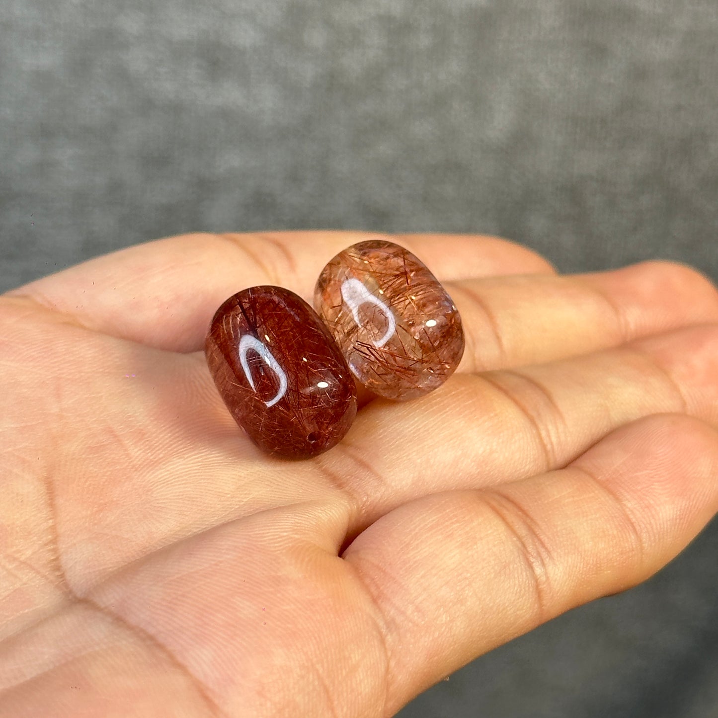 Lu Thong Natural Red Copper Rutilated Quartz Charm