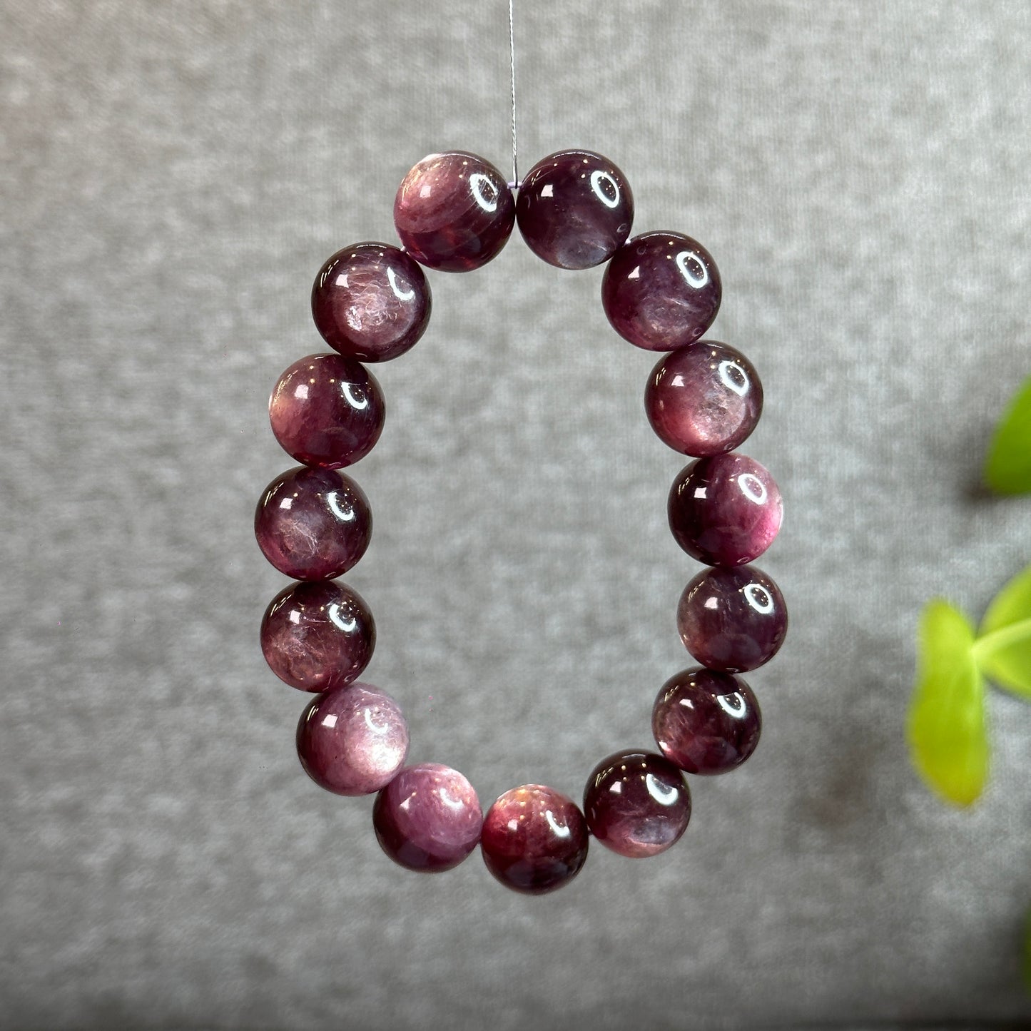Natural Purple Lepidolite Bracelet Size 15 mm
