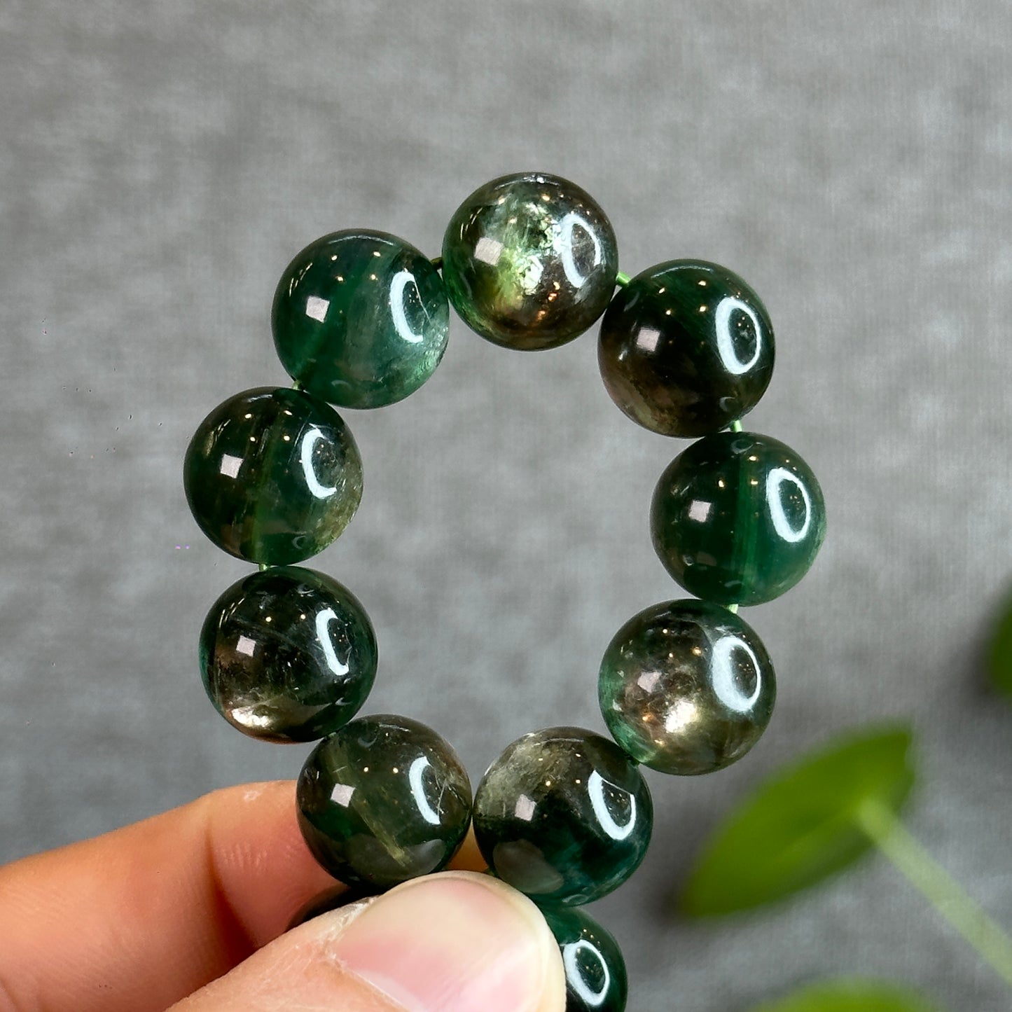 Natural Green Lepidolite Bracelet Size 12.5 mm
