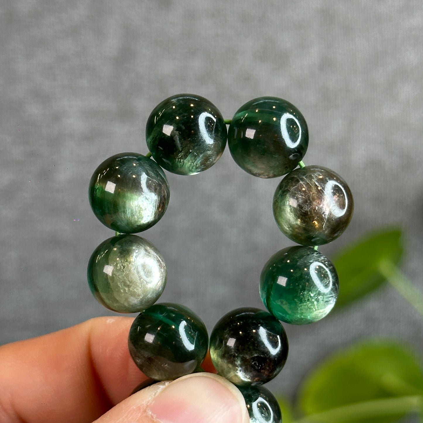Natural Green Lepidolite Bracelet Size 12.5 mm