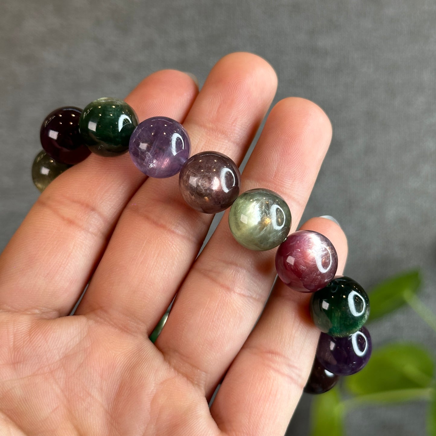 Mix Natural Lepidolite Bracelet Size 13-14 mm