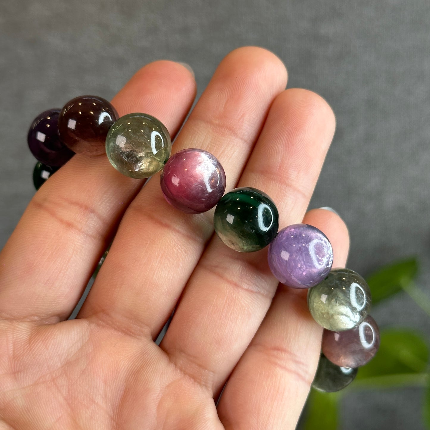 Mix Natural Lepidolite Bracelet Size 13-14 mm
