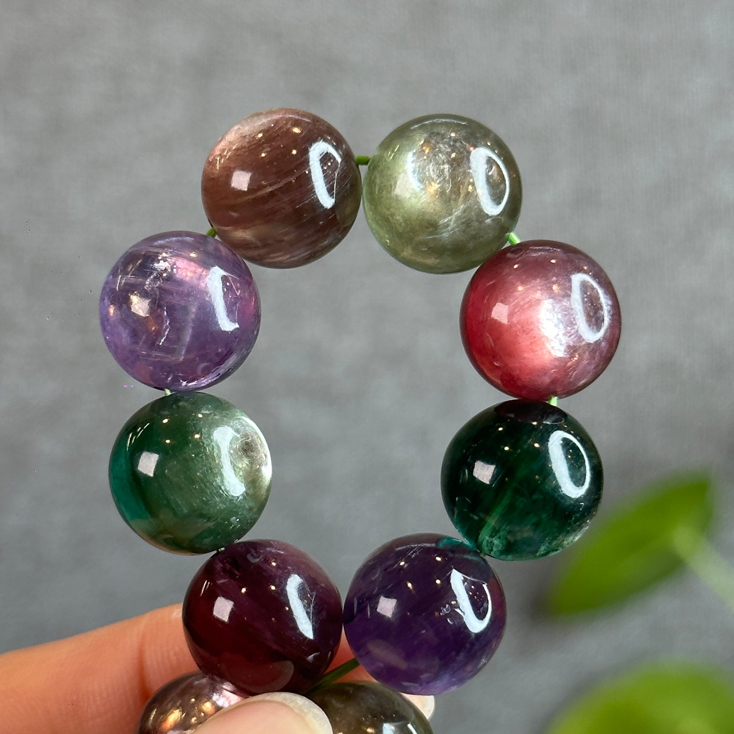 Mix Natural Lepidolite Bracelet Size 13-14 mm