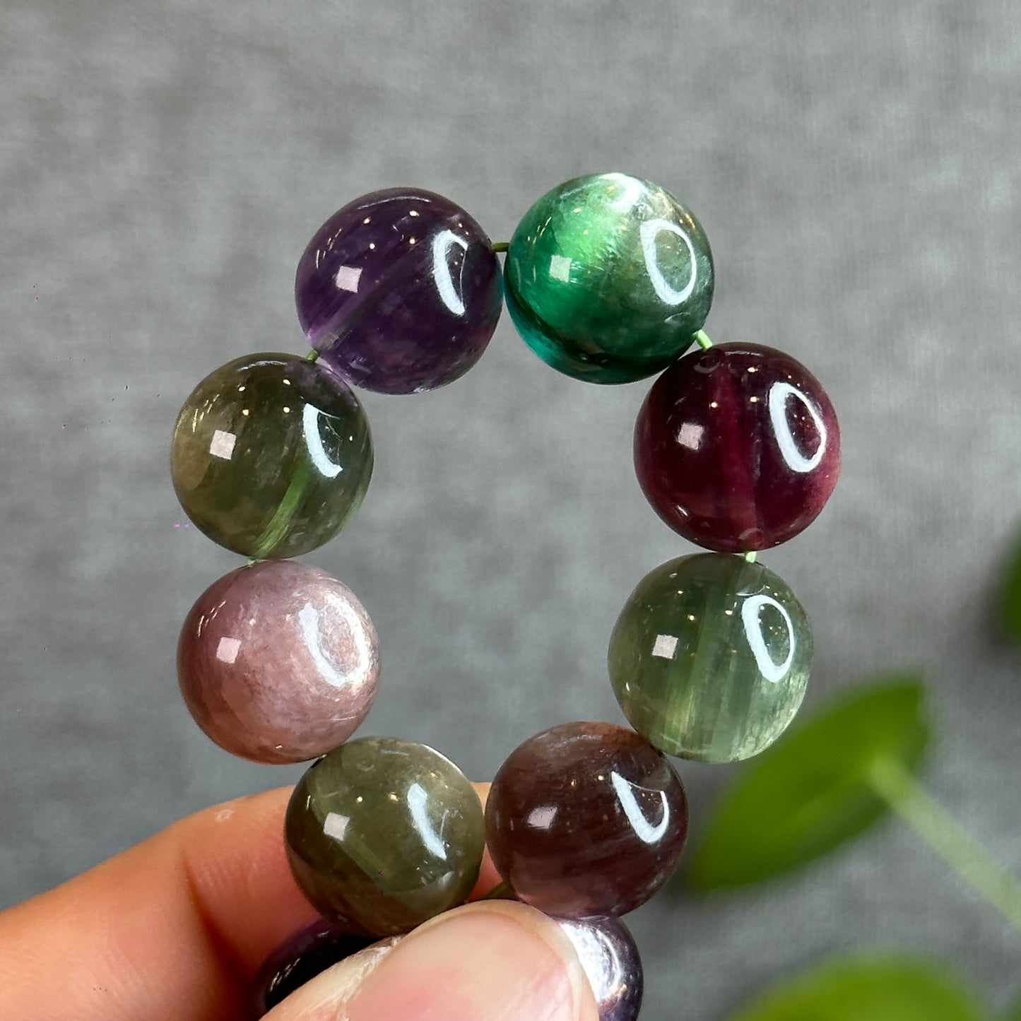 Mix Natural Lepidolite Bracelet Size 13-14 mm