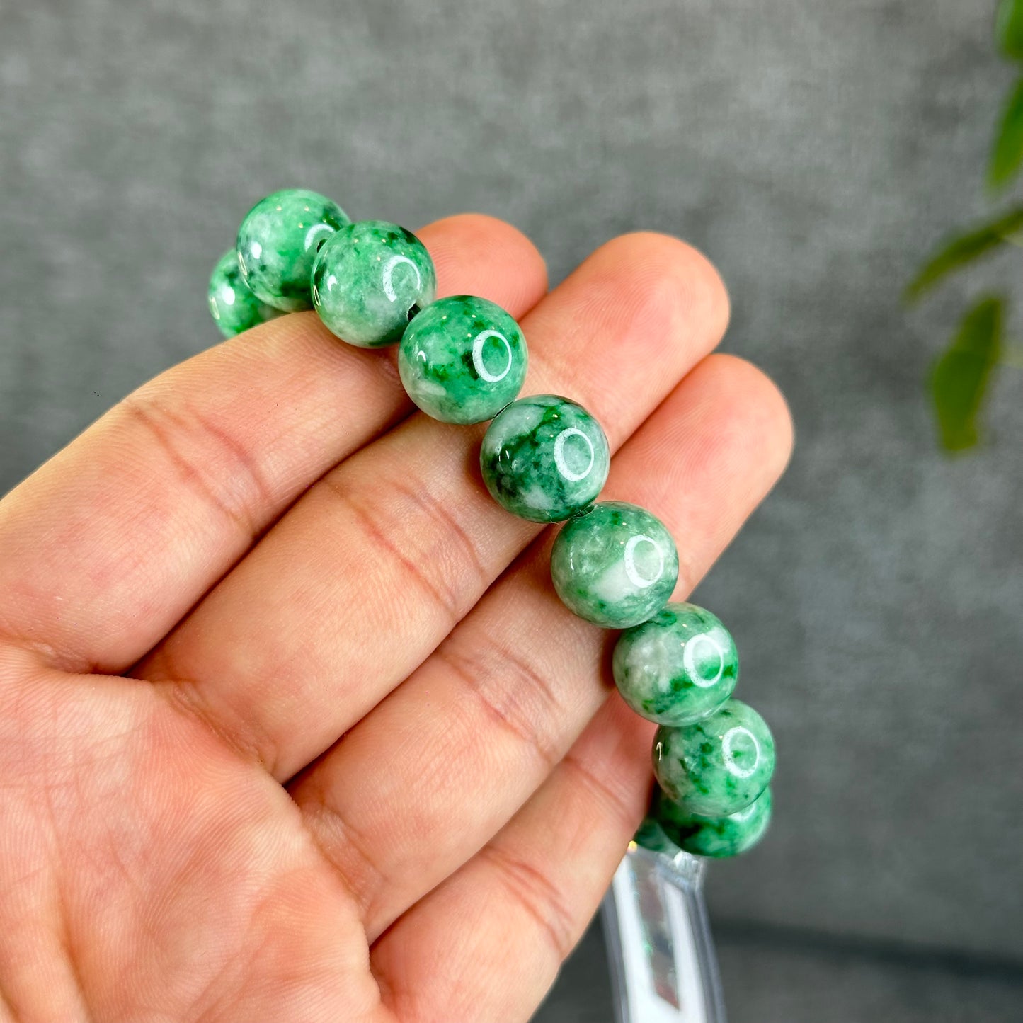Natural Apple Green Jadeite Jade VIP Bracelet Size 12 mm