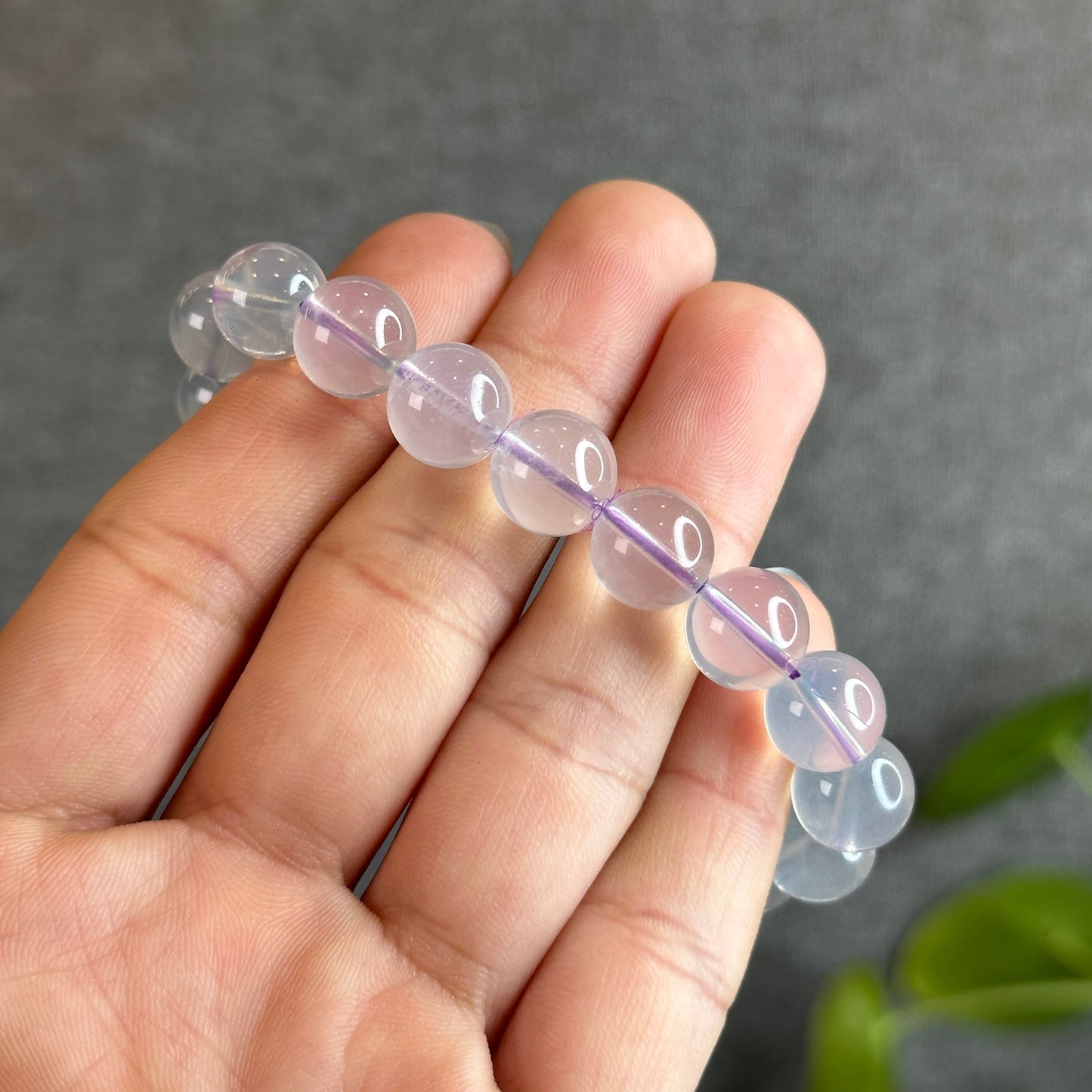 Natural Lavender Moon Quartz Bracelet Size 10.5 mm