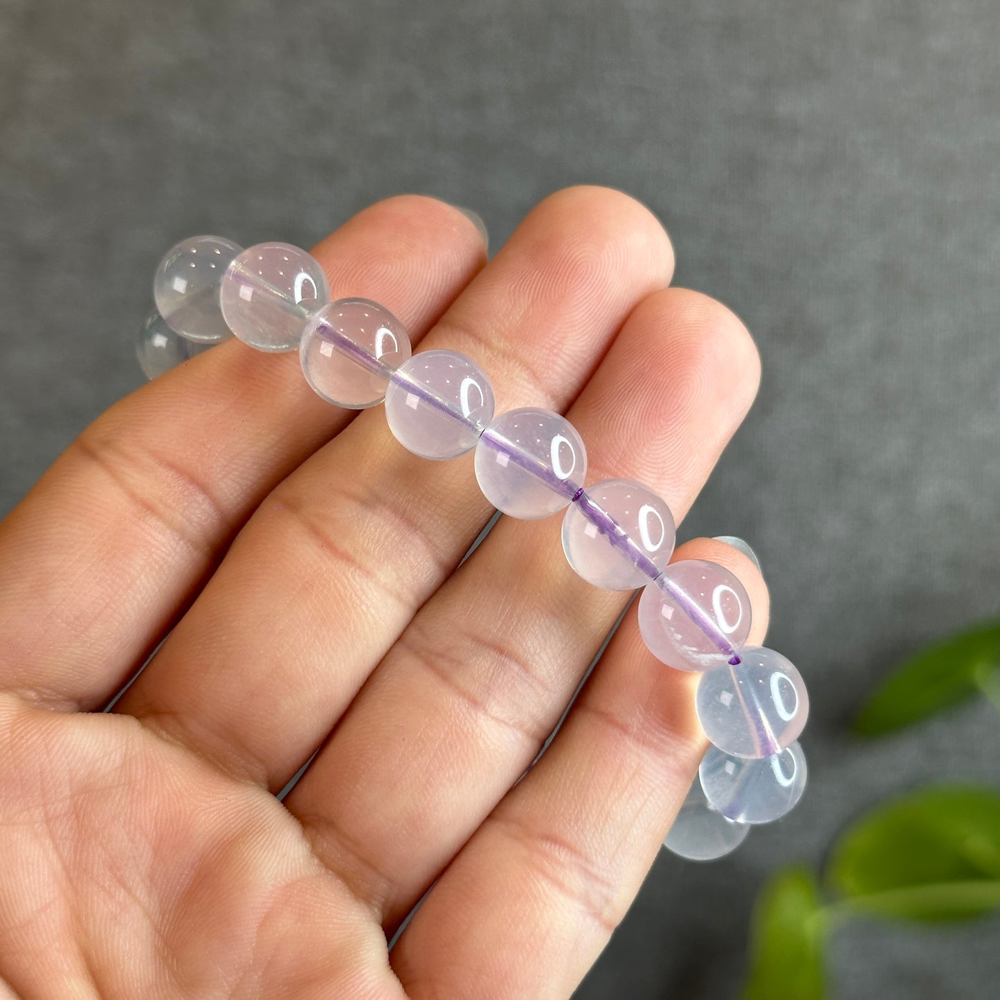 Natural Lavender Moon Quartz Bracelet Size 10.5 mm