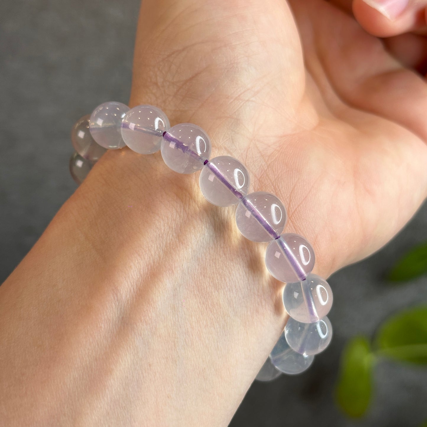 Natural Lavender Moon Quartz Bracelet Size 10.5 mm