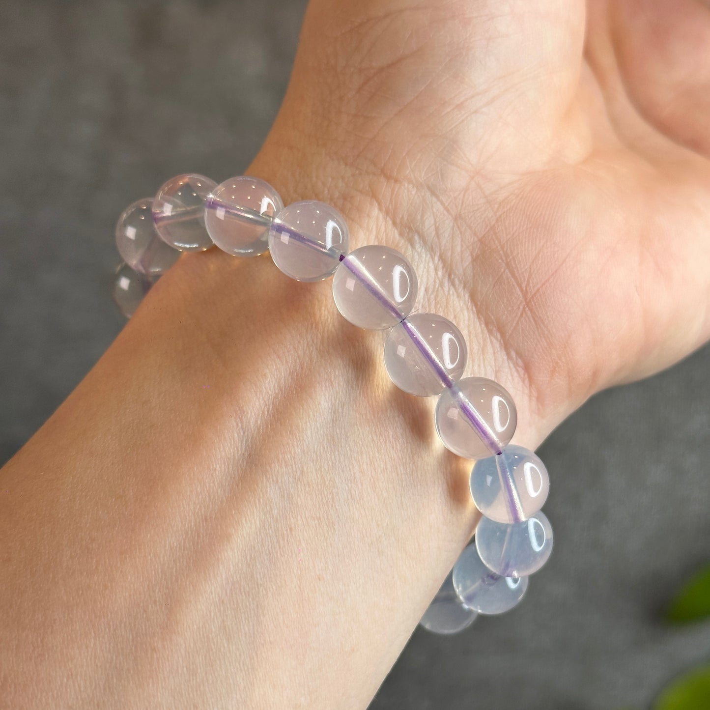 Natural Lavender Moon Quartz Bracelet Size 10.5 mm