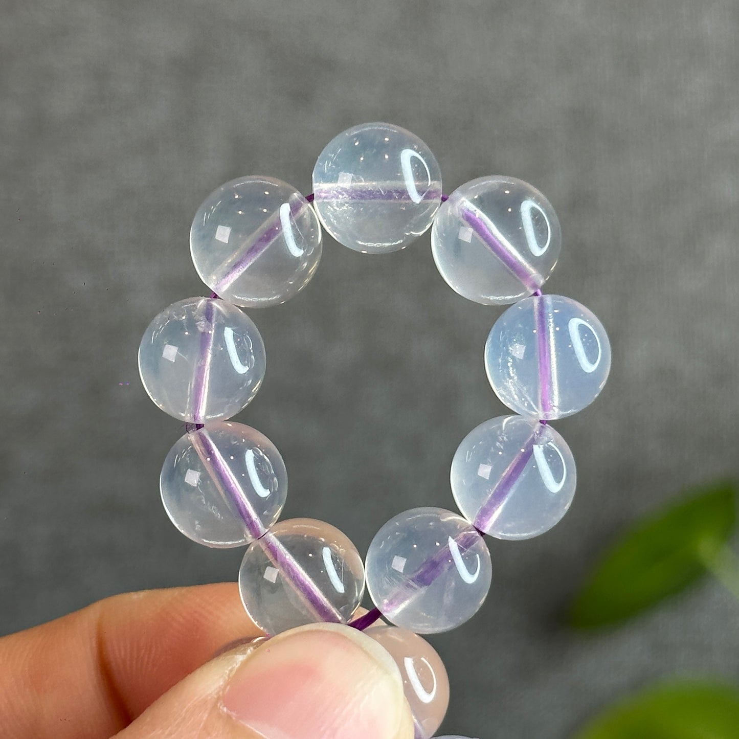 Natural Lavender Moon Quartz Bracelet Size 10.5 mm