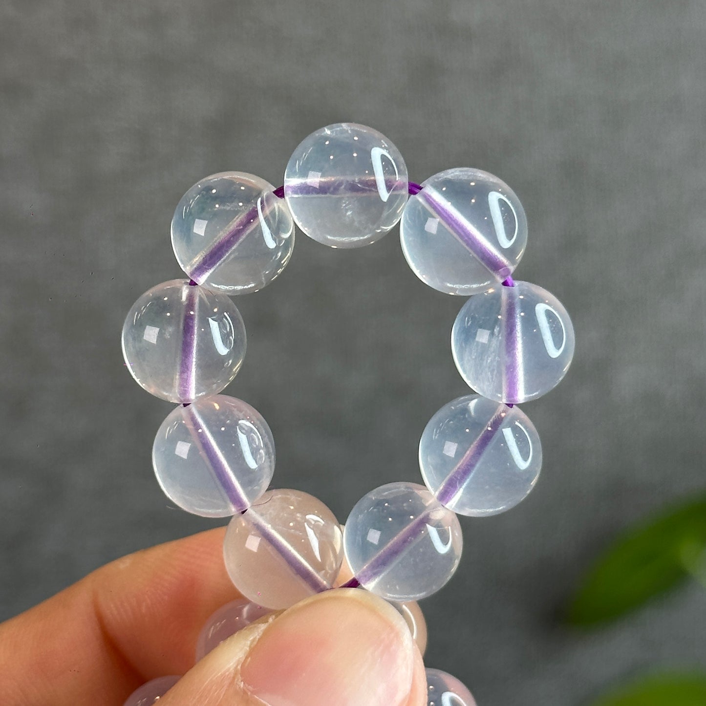Natural Lavender Moon Quartz Bracelet Size 10.5 mm