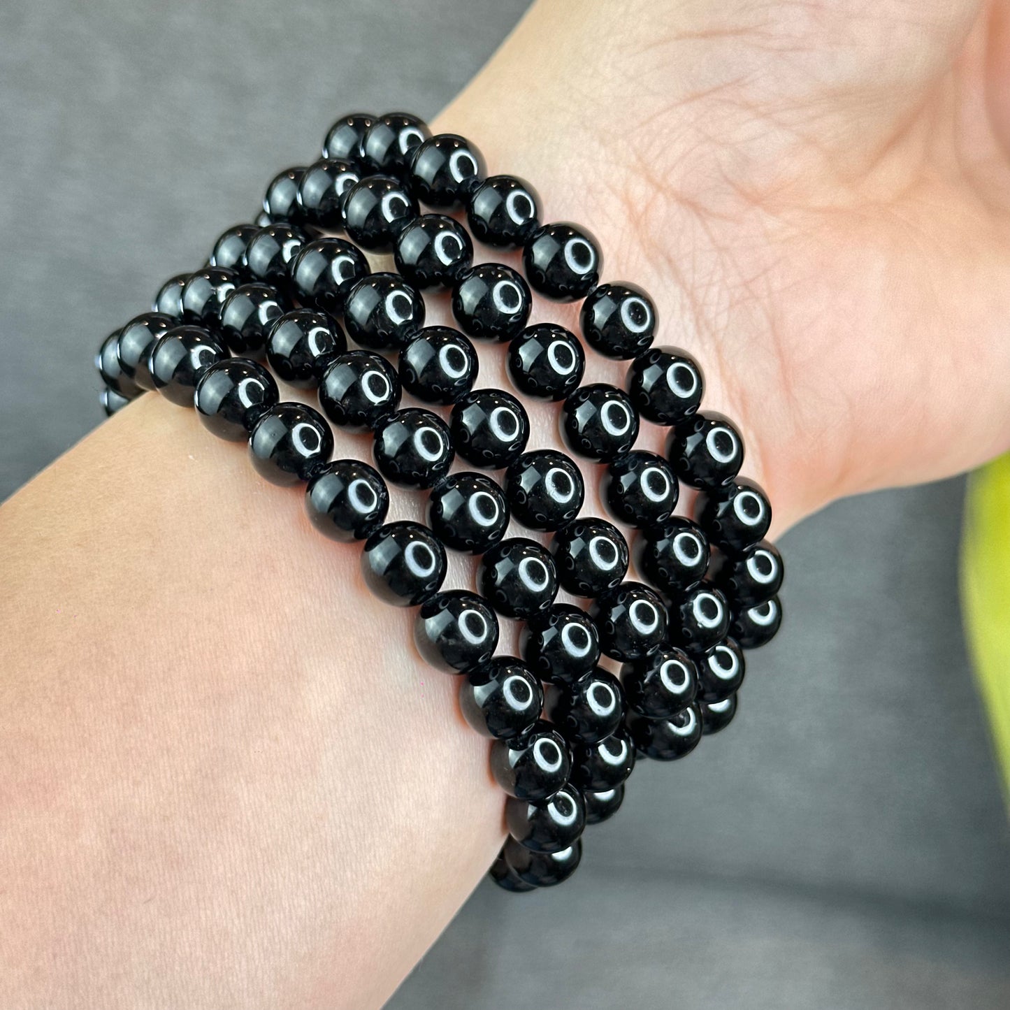 Natural Black Tourmaline Bracelet Size 8 mm