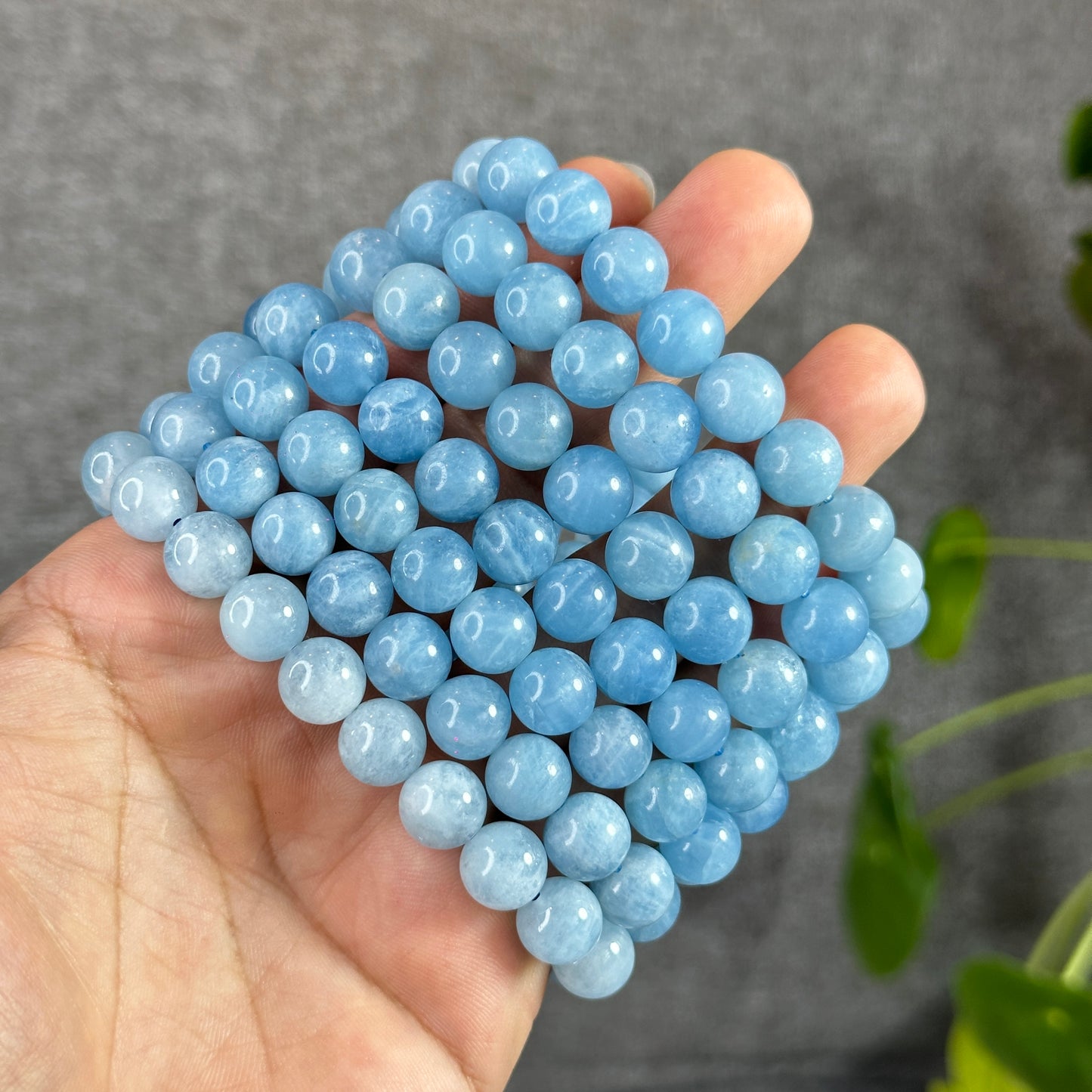 Natural Aquamarine Bracelet Size 9.5-10 mm