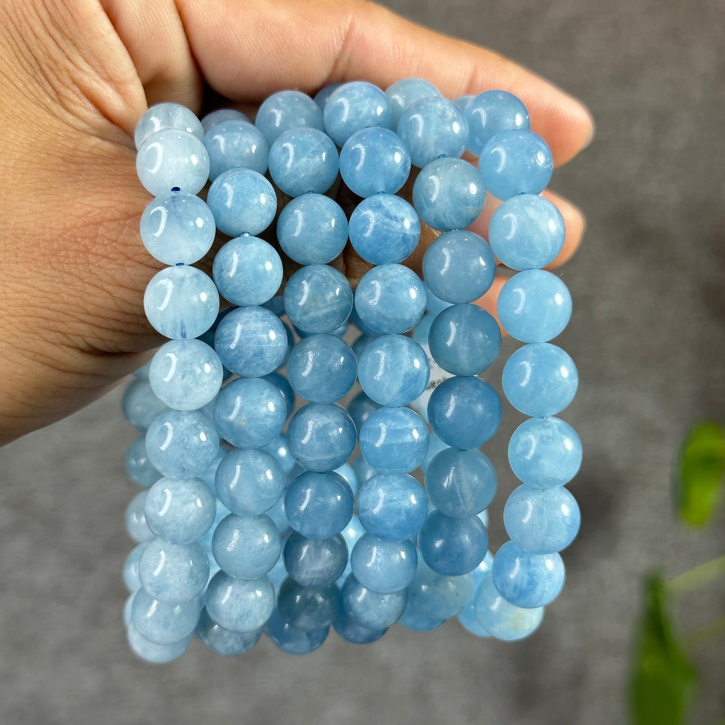 Natural Aquamarine Bracelet Size 9.5-10 mm