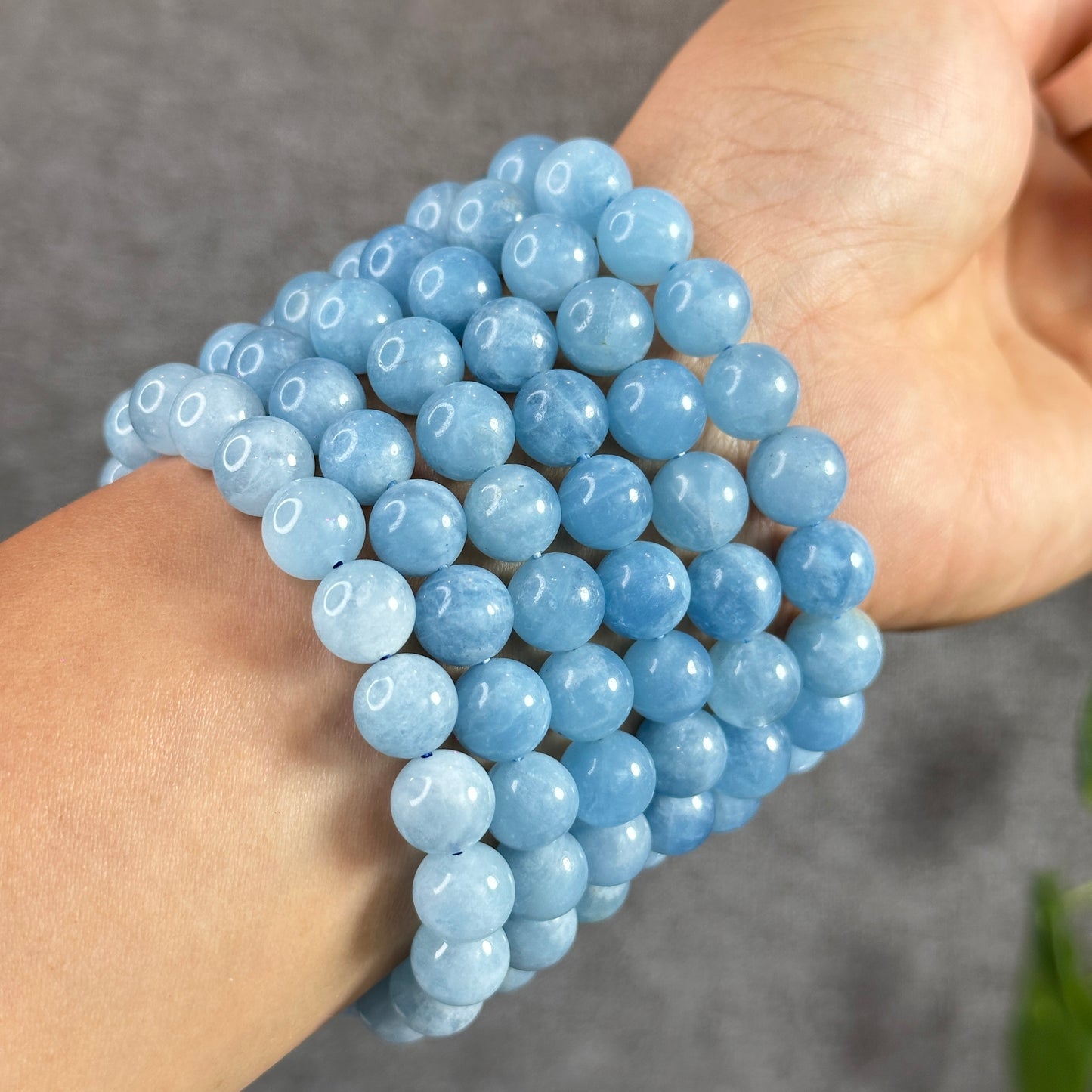 Natural Aquamarine Bracelet Size 9.5-10 mm