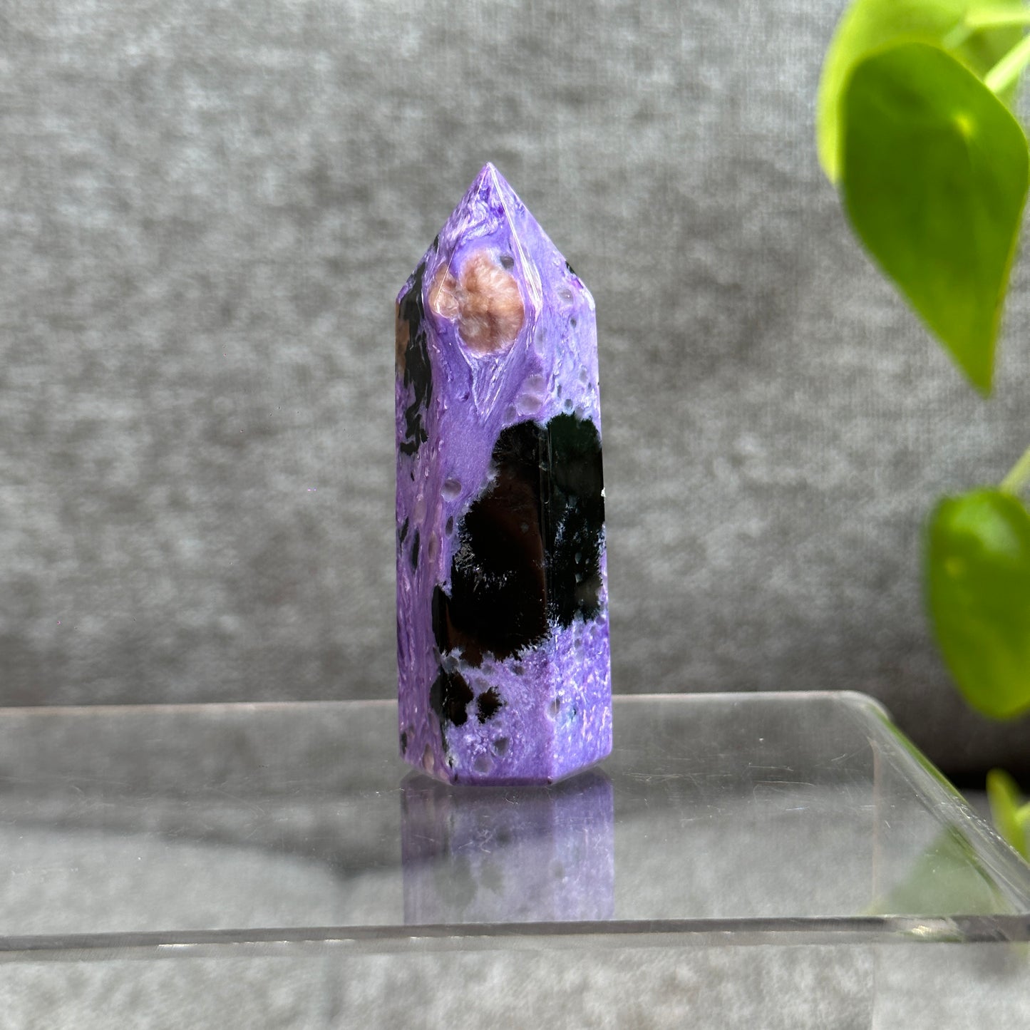 Natural Charoite Tower