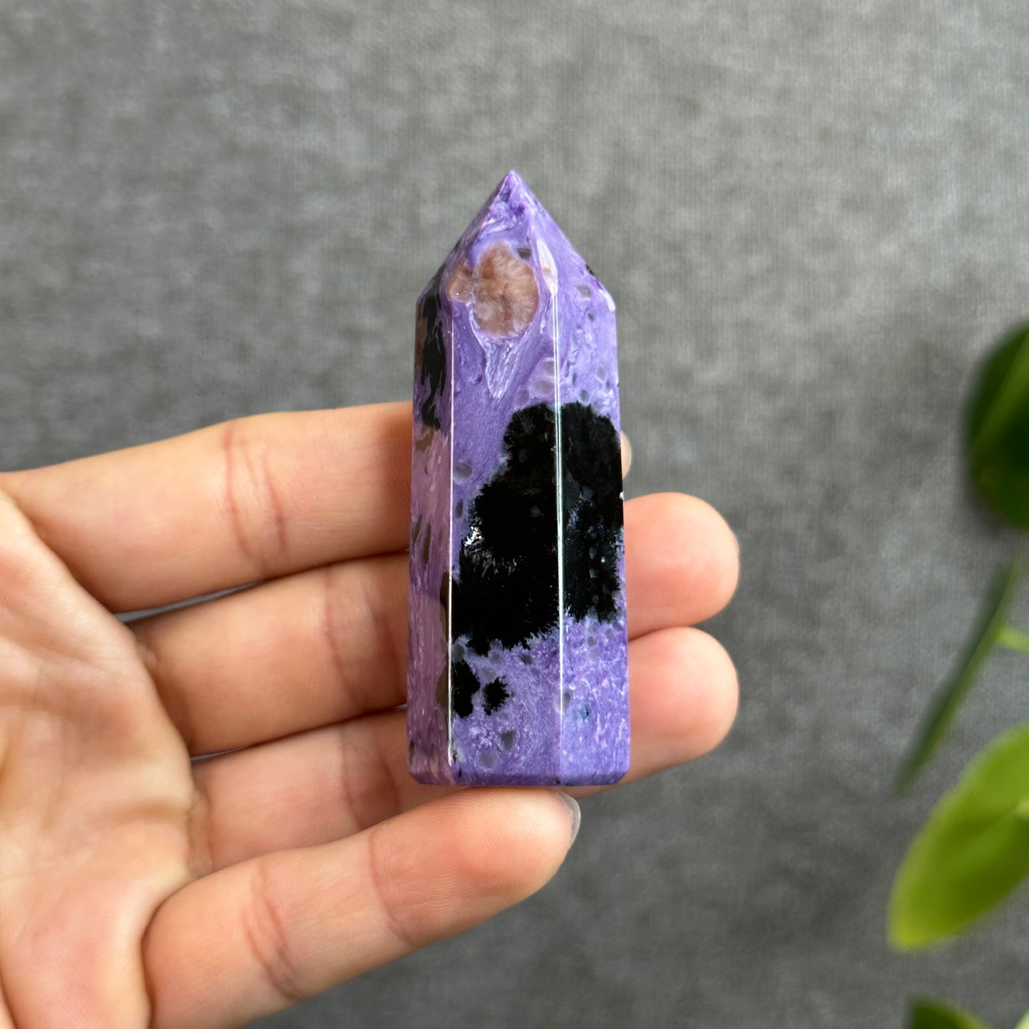 Natural Charoite Tower