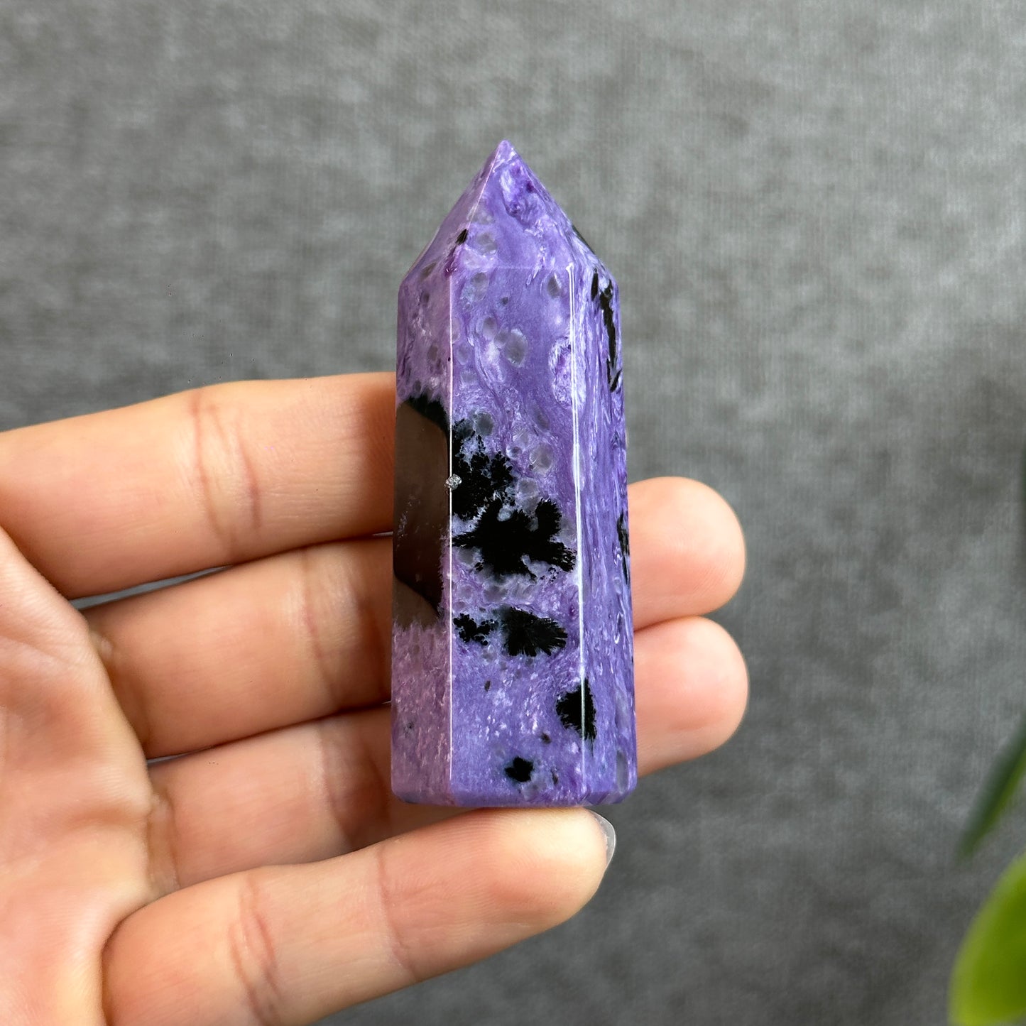 Natural Charoite Tower