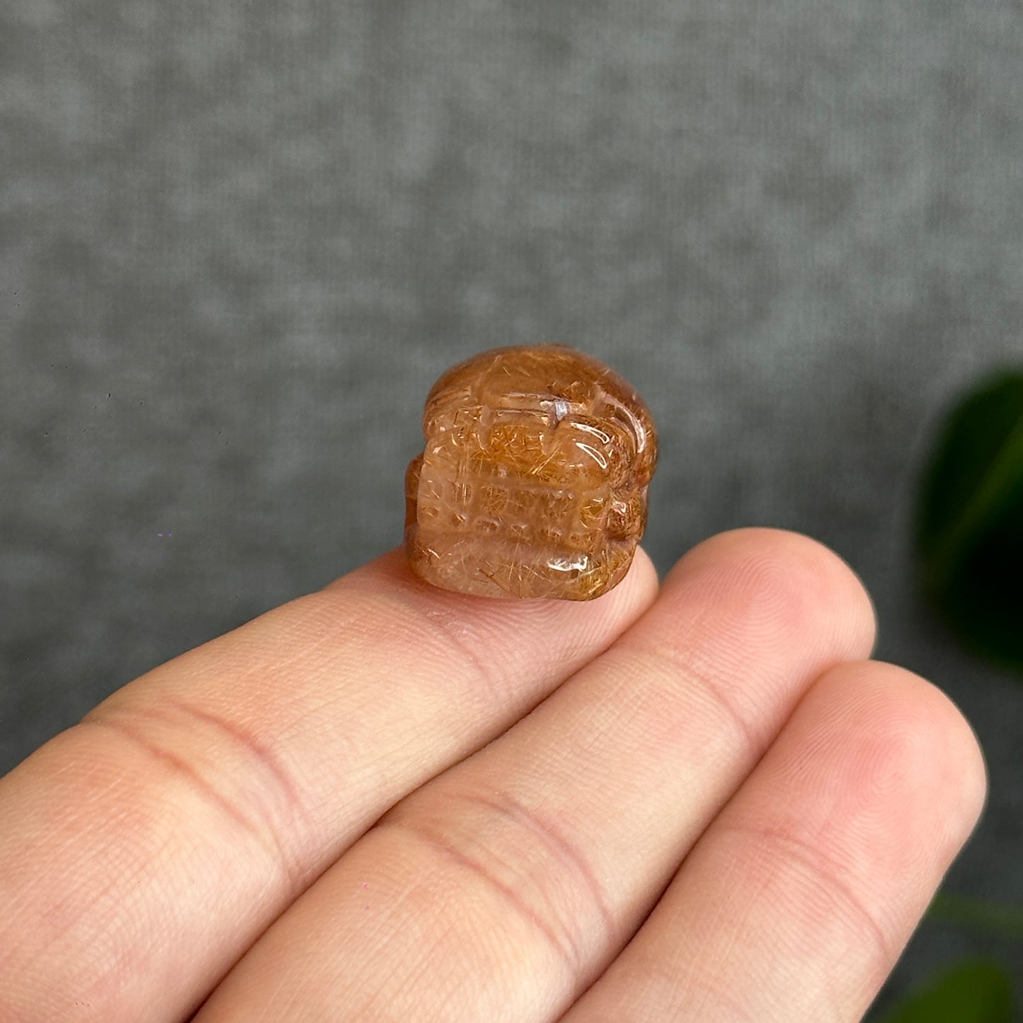 Natural Gold-Brown Rutilated Quartz Pixiu