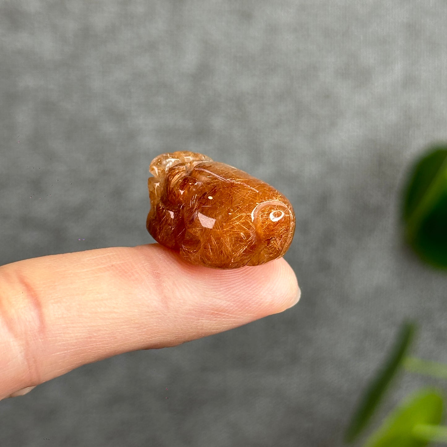 Natural Gold-Brown Rutilated Quartz Pixiu