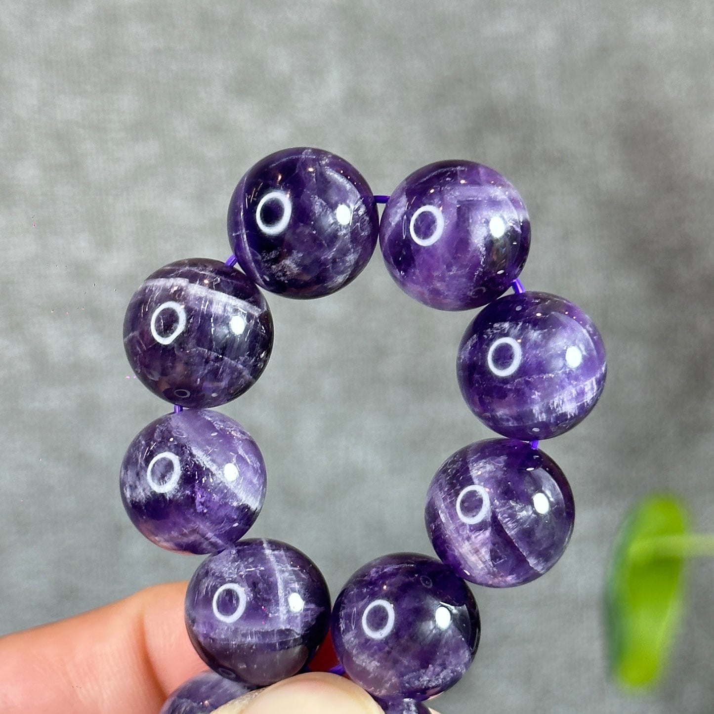 Natural Dream Cherion Amethyst Bracelet Size 14 mm