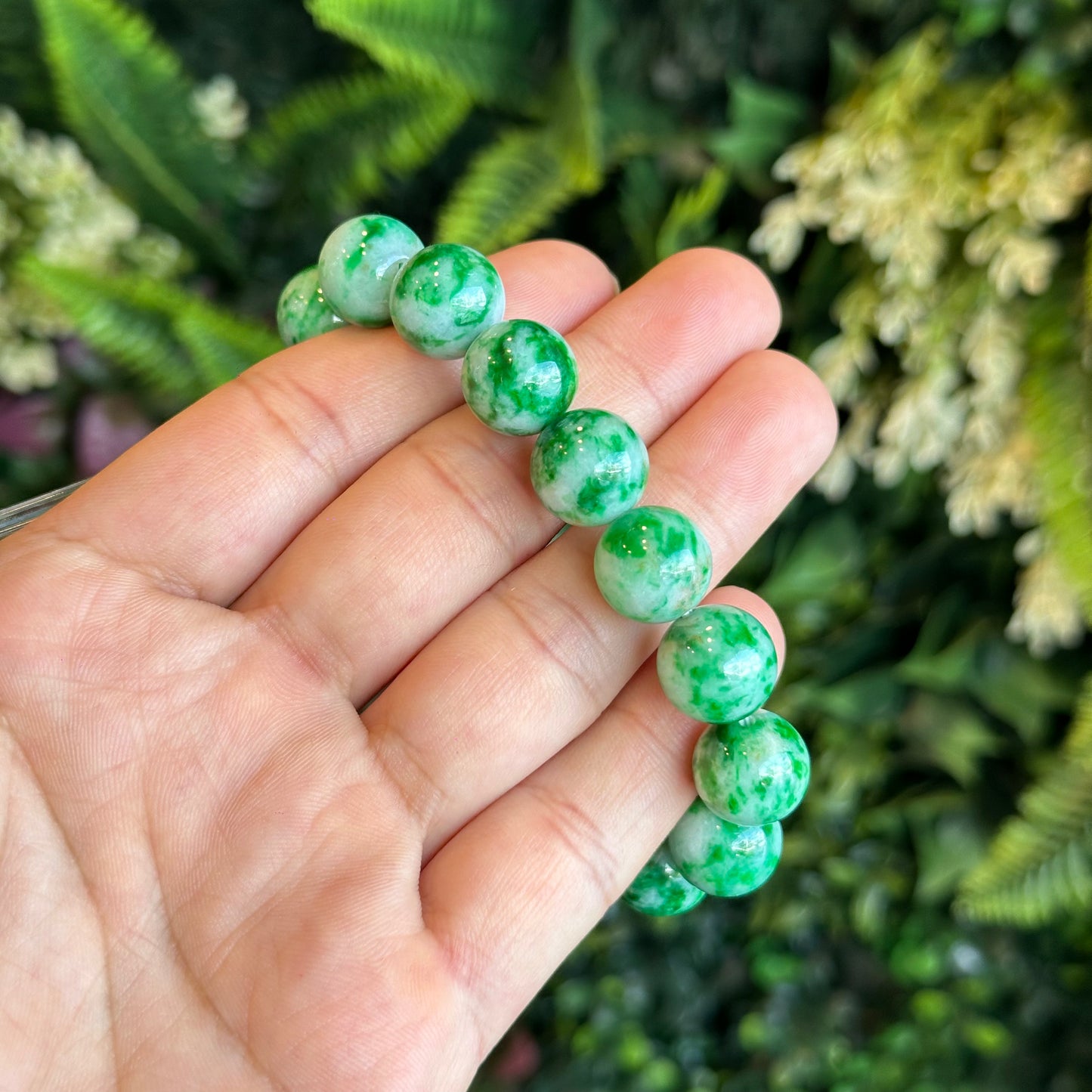 Natural Bright Apple Green Natural Jadeite Jade Bracelet Type A Size 12.5 mm
