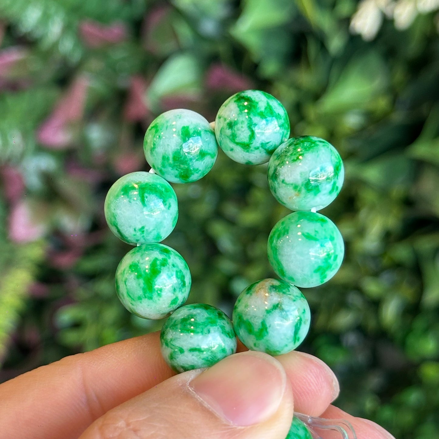 Natural Bright Apple Green Natural Jadeite Jade Bracelet Type A Size 12.5 mm