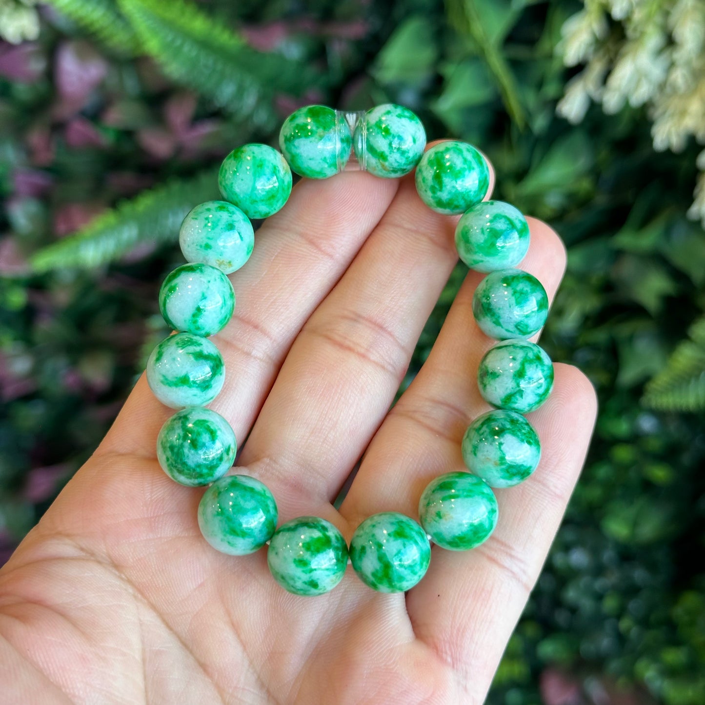 Natural Bright Apple Green Natural Jadeite Jade Bracelet Type A Size 12.5 mm