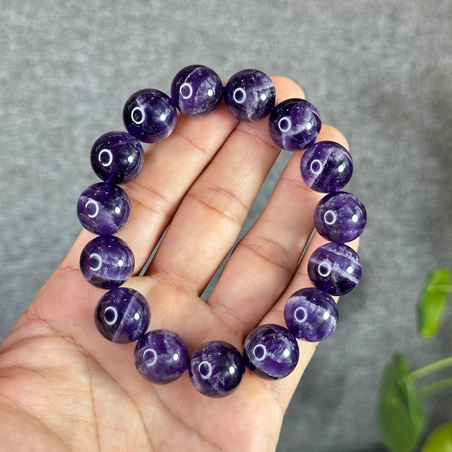 Natural Dream Cherion Amethyst Bracelet Size 15 mm