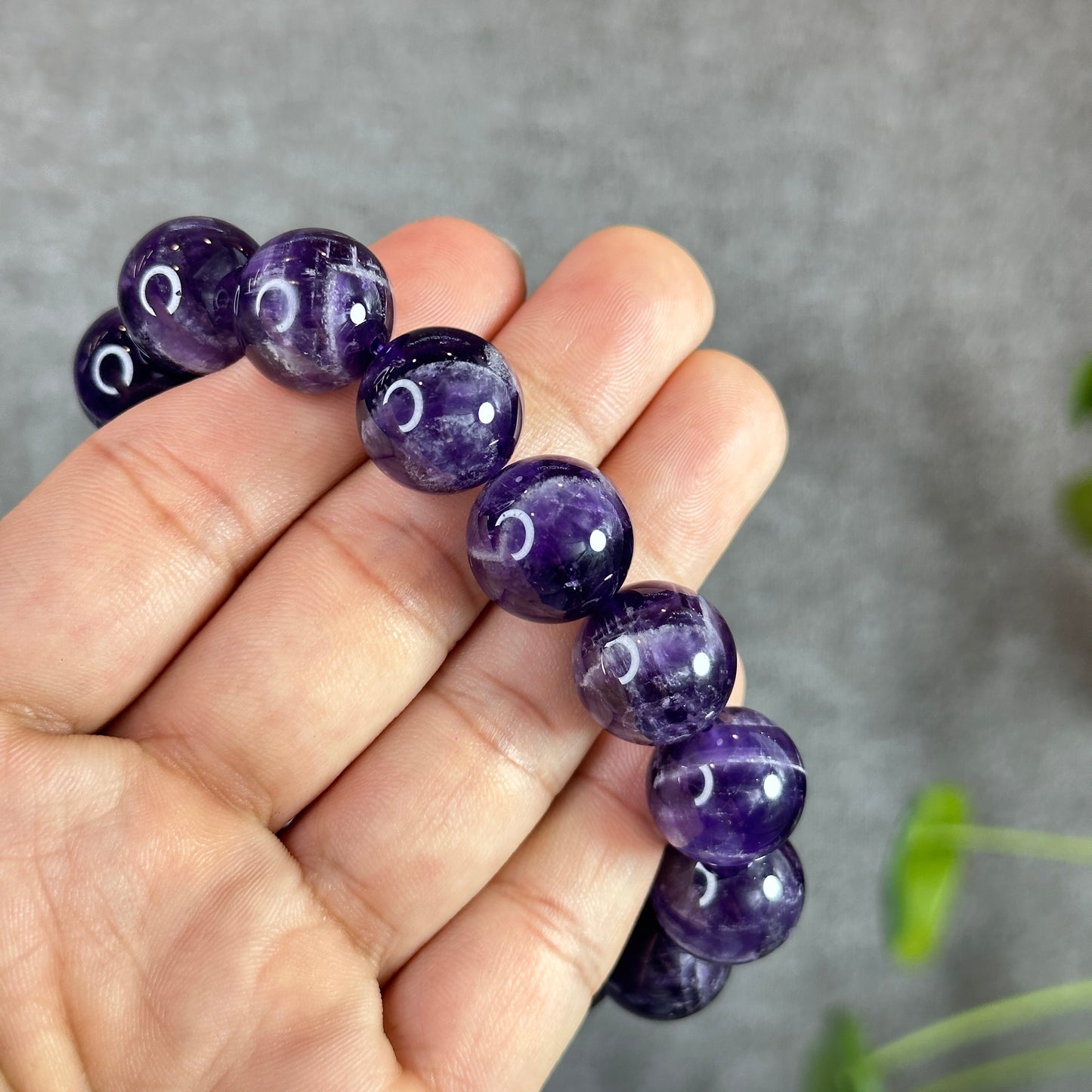 Natural Dream Cherion Amethyst Bracelet Size 15 mm