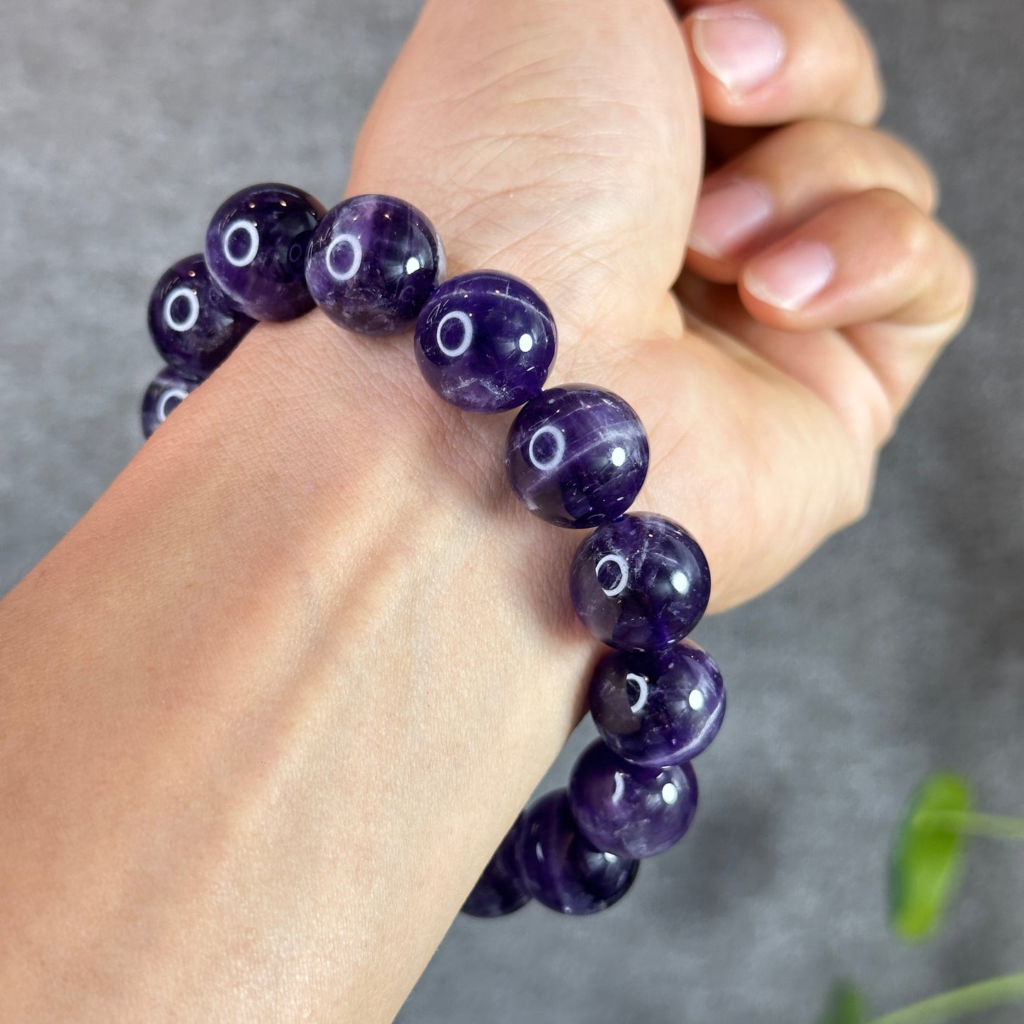 Natural Dream Cherion Amethyst Bracelet Size 15 mm