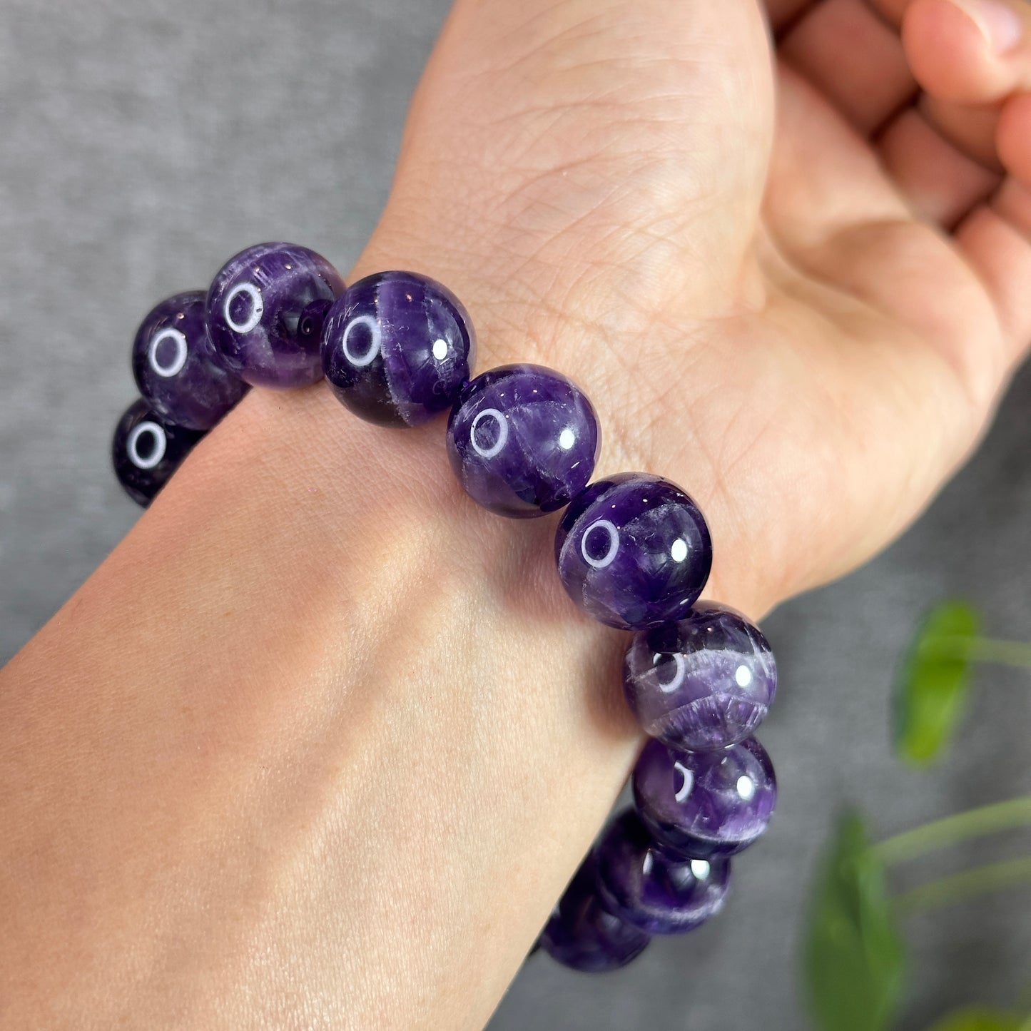 Natural Dream Cherion Amethyst Bracelet Size 15 mm