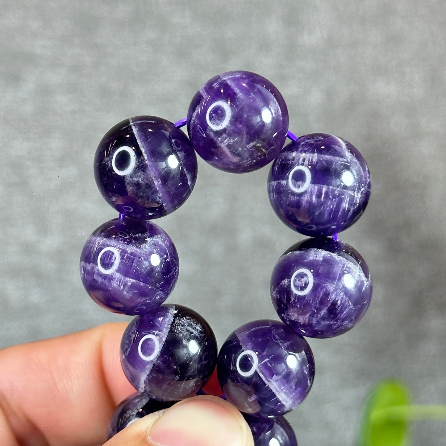Natural Dream Cherion Amethyst Bracelet Size 15 mm