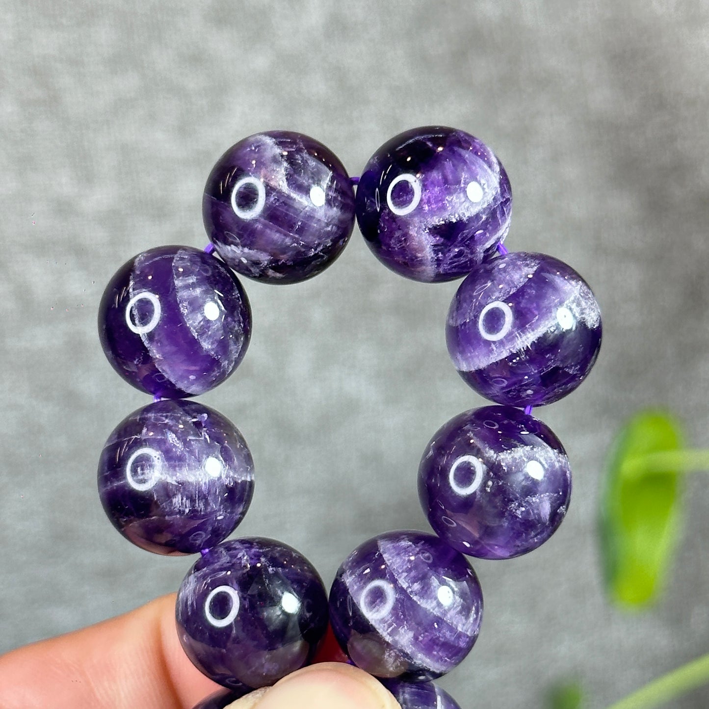 Natural Dream Cherion Amethyst Bracelet Size 15 mm