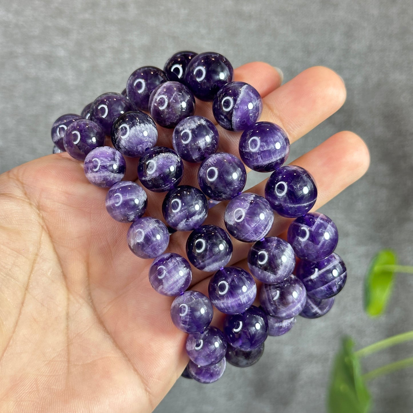Natural Dream Cherion Amethyst Bracelet Size 15 mm